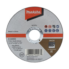 Makita Grinding & Cutting 115mm X 1.2mm X 22mm Inox Cutting Disc Wa46R 10Pk | SKU D-65953-10