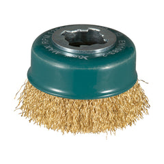 Makita - X - LOCK 75mm Crimp Brass Coat Cup Brush  | D-73433