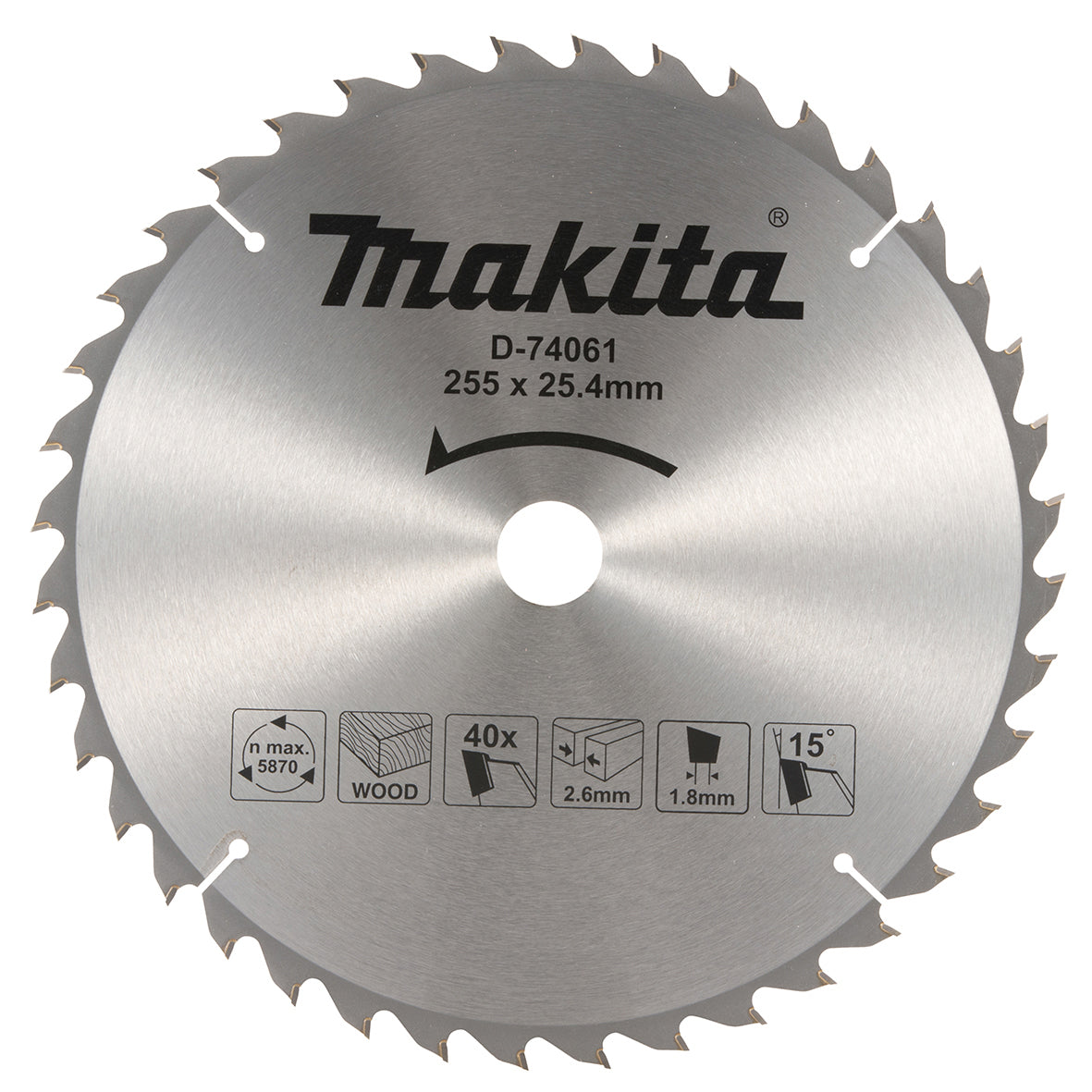 Makita - Economy TCT Saw Blade 255mm x 25.4 x 40T - TABLE Saw | D-74061