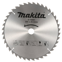 Makita - Economy TCT Saw Blade 255mm x 25.4 x 40T - TABLE Saw | D-74061