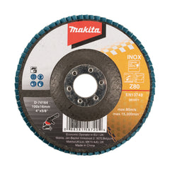 Makita - 100mm Economy FLAP DISC 80# - ZIRCONIA - Flat | D-74164