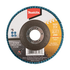Makita - 125mm Economy FLAP DISC 60# - ZIRCONIA - Flat | D-74239