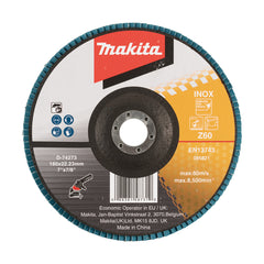 Makita - 180mm Economy FLAP DISC 60# - ZIRCONIA - Flat | D-74273
