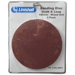 Garrick Herbert - Linishall Sanding Disc 180Mm - Hook & Loop - Pack/10 | LH&L Abrasive - Hook Loop - 180mm - Hook & Loop - Mixed - pack/10
