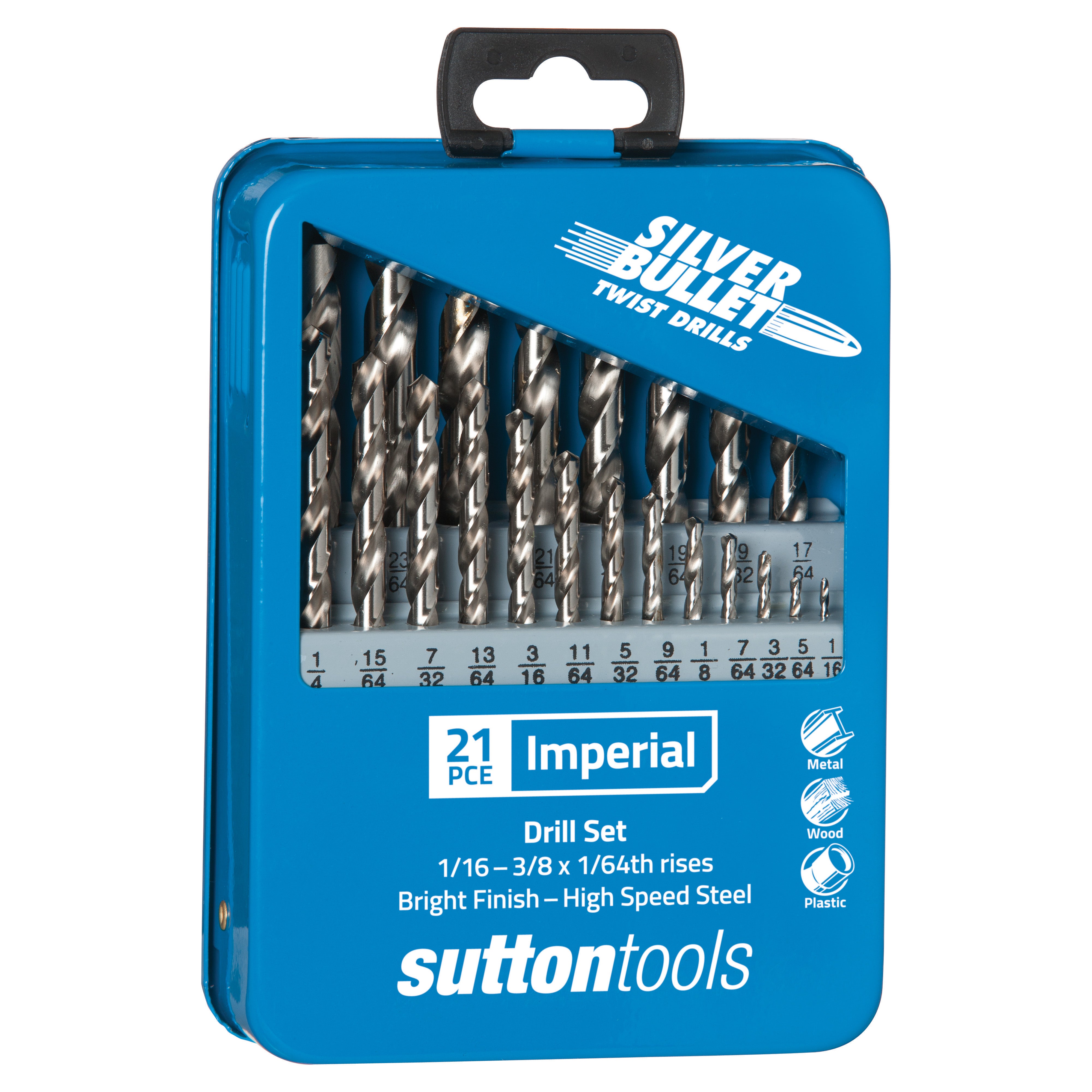 Sutton - Drill D101 Mtls2 Jobber HSS Silv Bullet Set 1/16-3/8In 21Pc | D101MTLS2