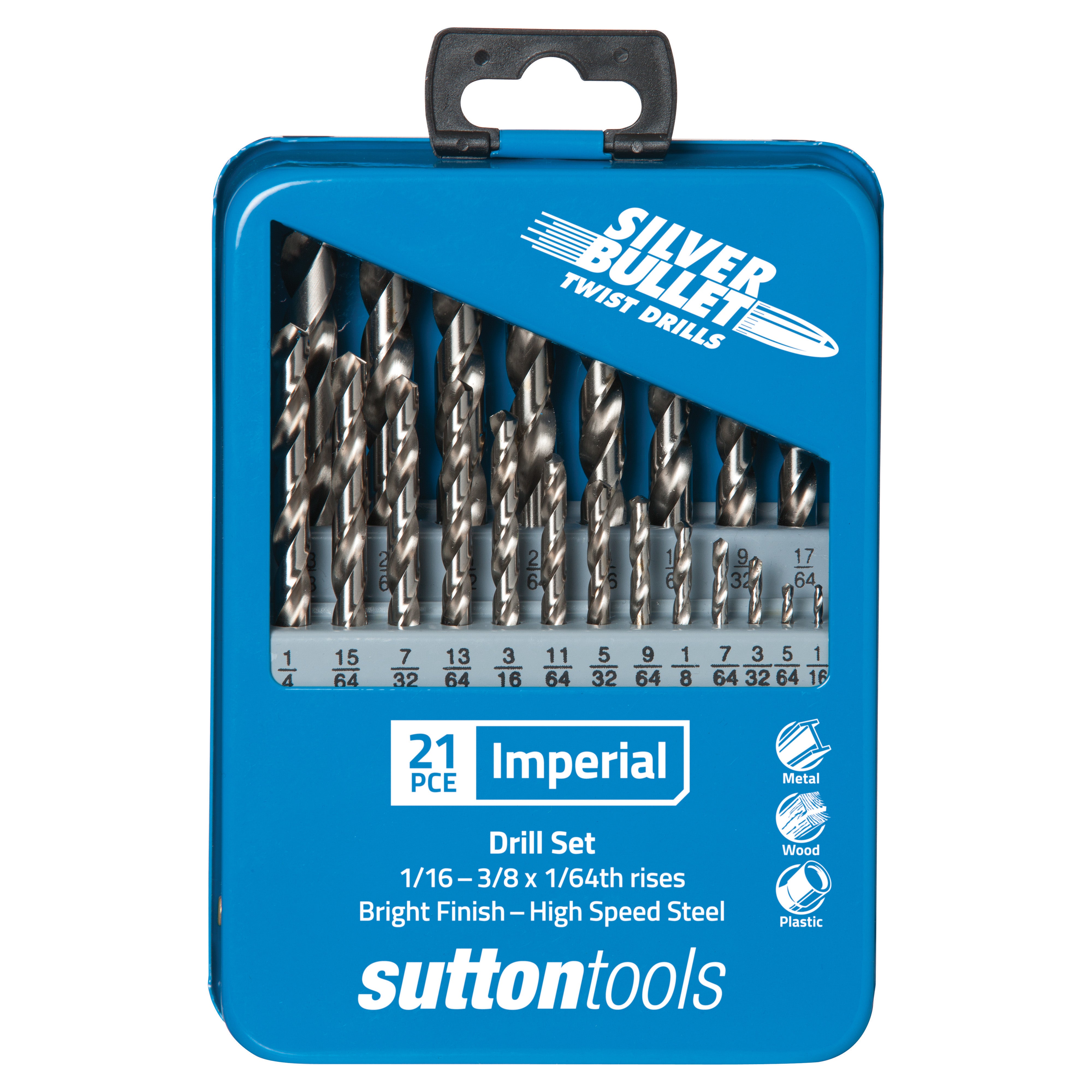 Sutton - Drill D101 Mtls2 Jobber HSS Silv Bullet Set 1/16-3/8In 21Pc | D101MTLS2