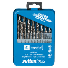 Sutton - Drill D101 Mtls2 Jobber HSS Silv Bullet Set 1/16-3/8In 21Pc | D101MTLS2