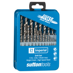 Sutton - Drill D101 Mtls2 Jobber HSS Silv Bullet Set 1/16-3/8In 21Pc | D101MTLS2