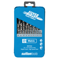 Sutton - Drill D101 Mtlsm3 Jobber HSS Silv Bullet Set 1-13mm 25Pc | D101MTLSM3