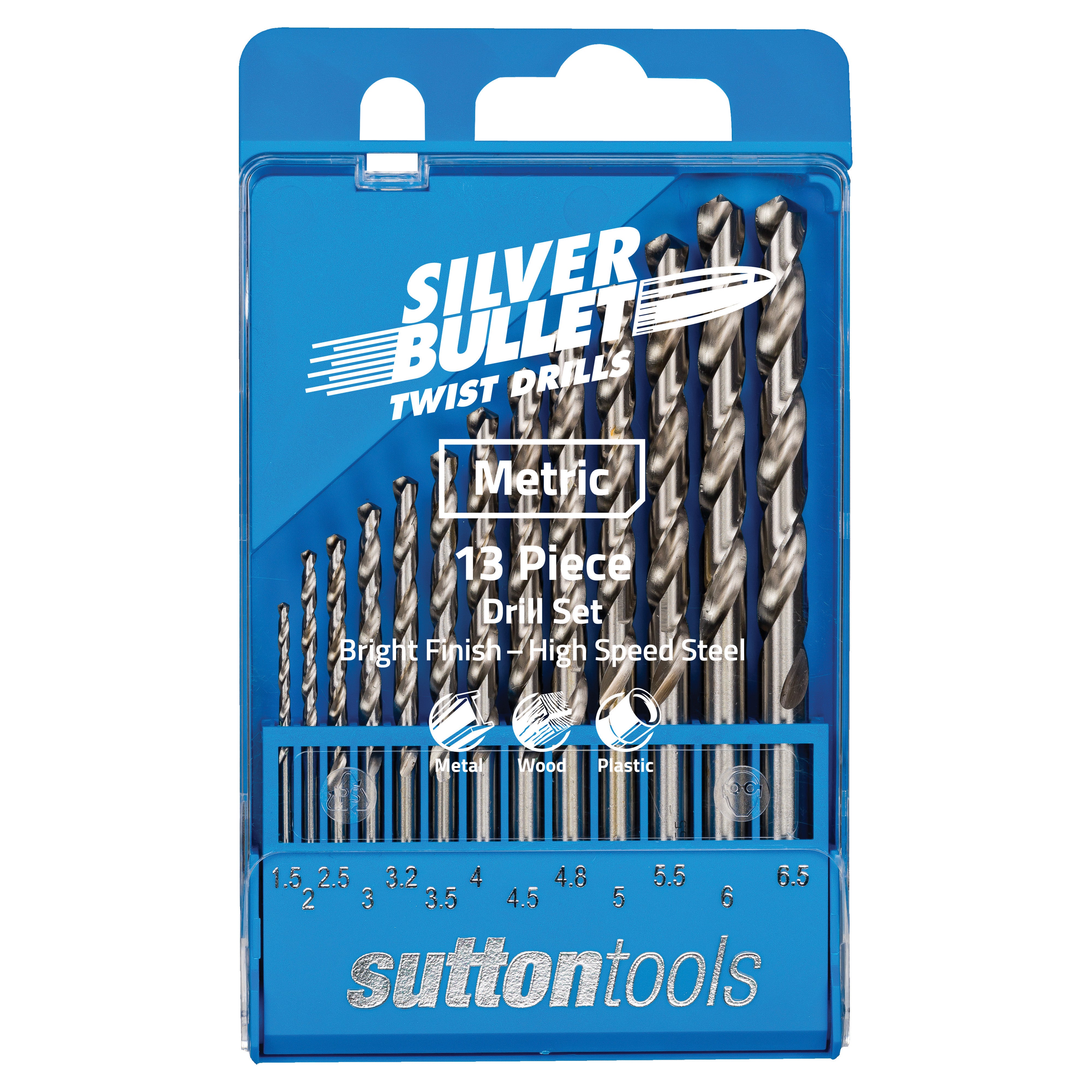 Sutton - Drill D101 Sm1 Jobber HSS Silv Bullet Set 1.5-6.5mm 13Pc | D101SM1