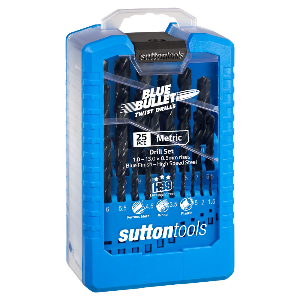 Sutton - Drill D102 Sm3 Jobber HSS Blue Bullet Set 1-13mm 25Pc | D102SM3