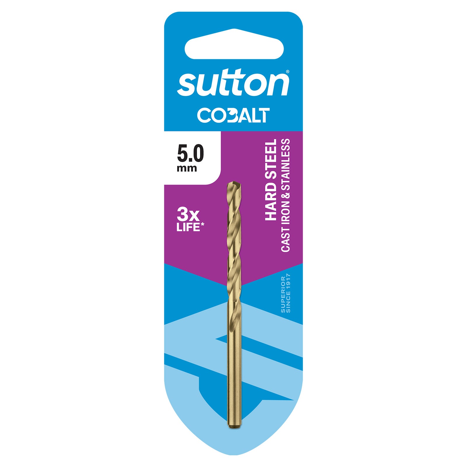 Sutton - Drill D108 Jobber HSS-Co Hd-Cobalt Carded 5.0mm | D1080500