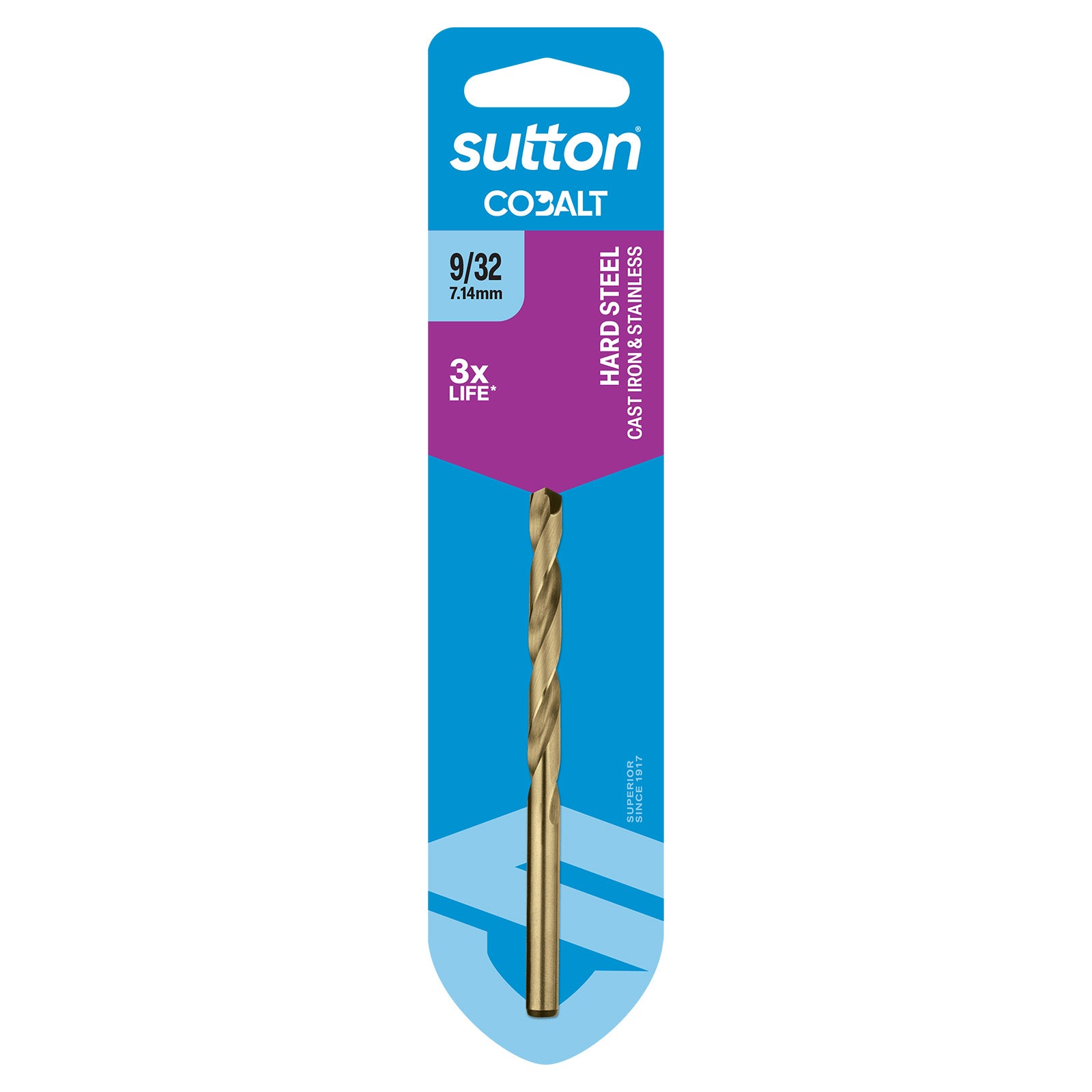 Sutton - Drill D108 Jobber HSS-Co Hd-Cobalt Carded 9/32In | D1080714