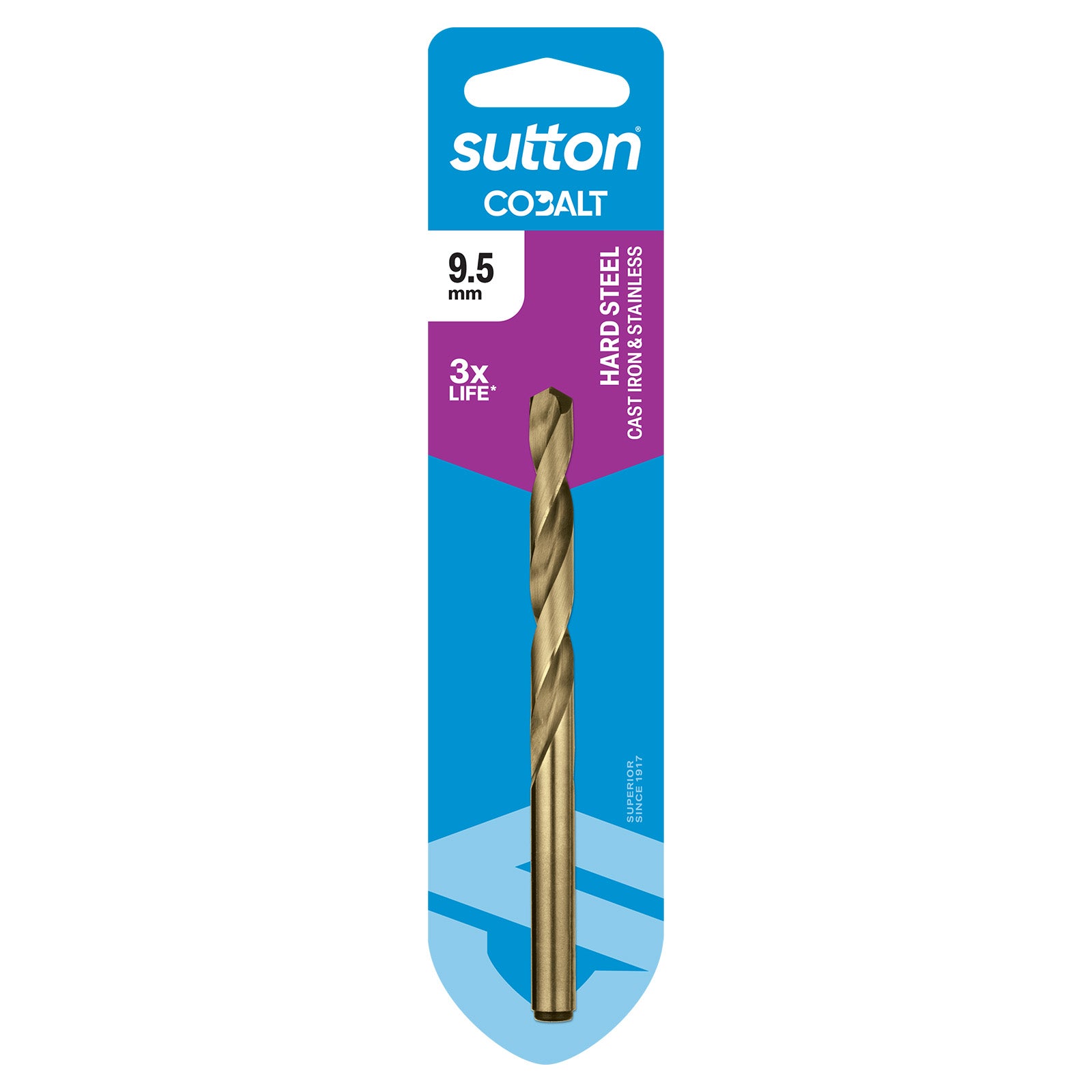 Sutton - Drill D108 Jobber HSS-Co Hd-Cobalt Carded 9.5mm | D1080950