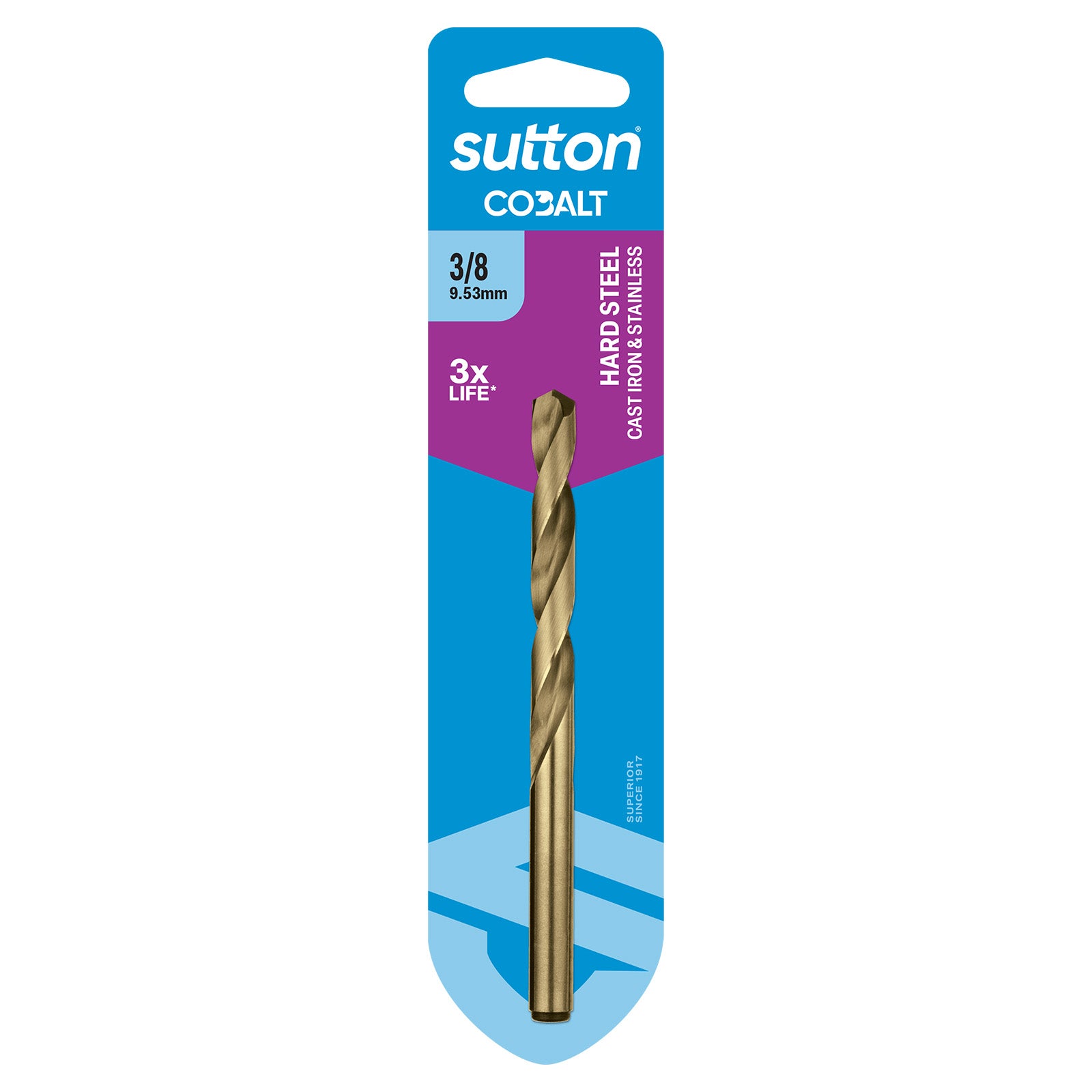 Sutton - Drill D108 Jobber HSS-Co Hd-Cobalt Carded 3/8In | D1080953