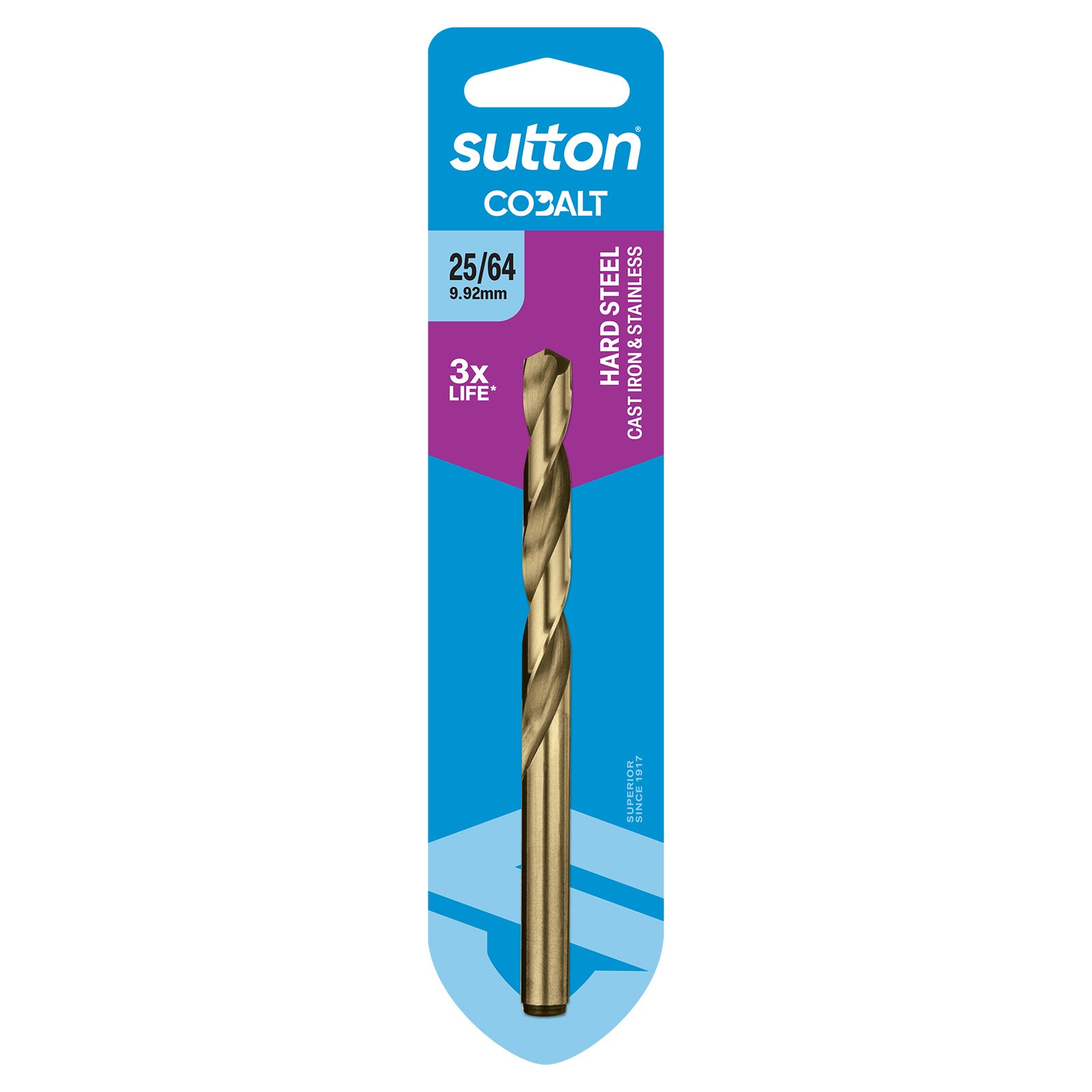 Sutton - Drill D108 Jobber HSS-Co Hd-Cobalt Carded 25/64In | D1080992