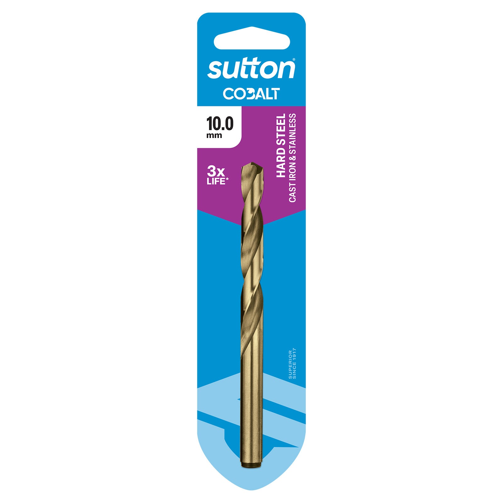 Sutton - Drill D108 Jobber HSS-Co Hd-Cobalt Carded 10.0mm | D1081000