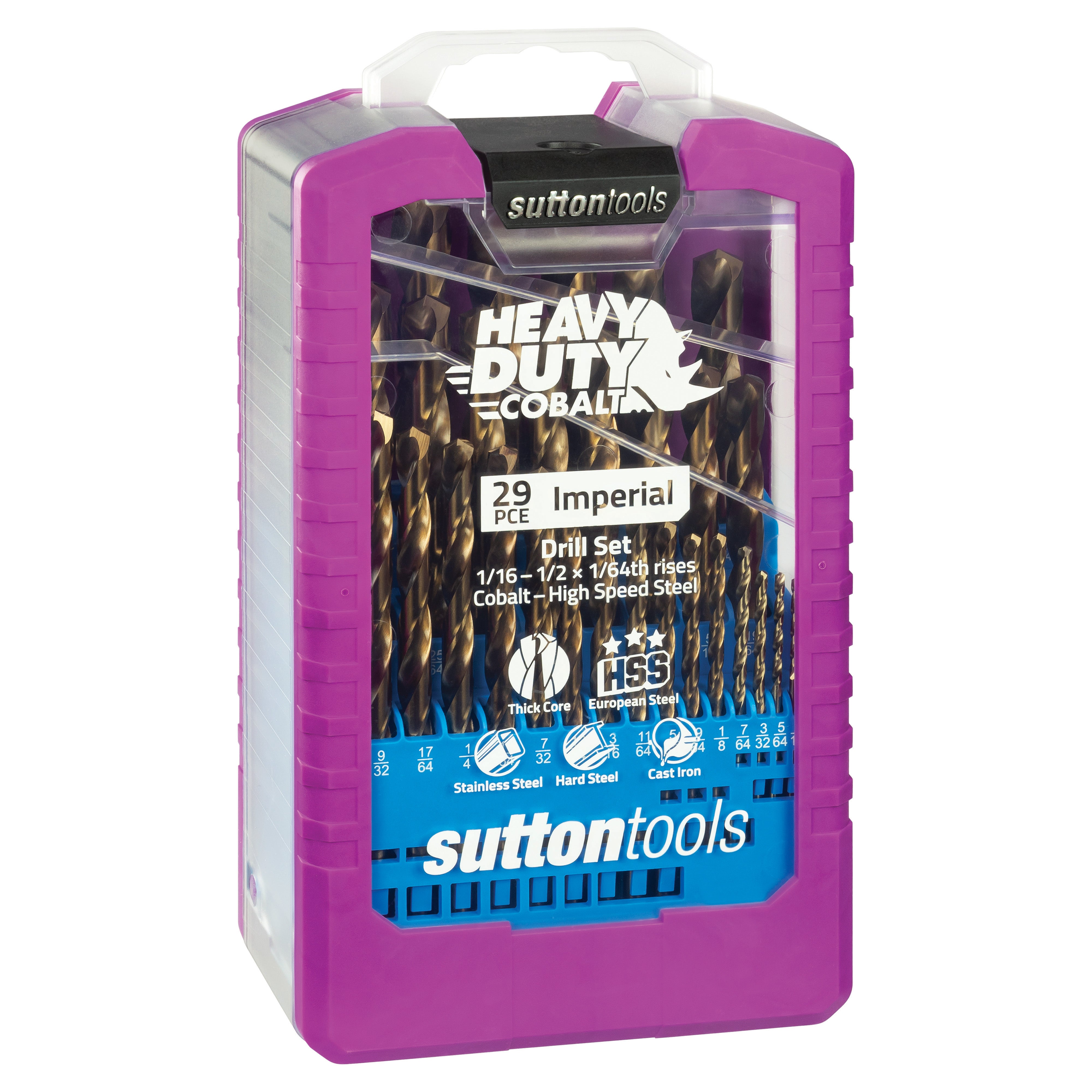 Sutton - Drill D109 S3 Jobber HSS-Co Hd-Cobalt Set 1/16-1/2In 29Pc | D109S3