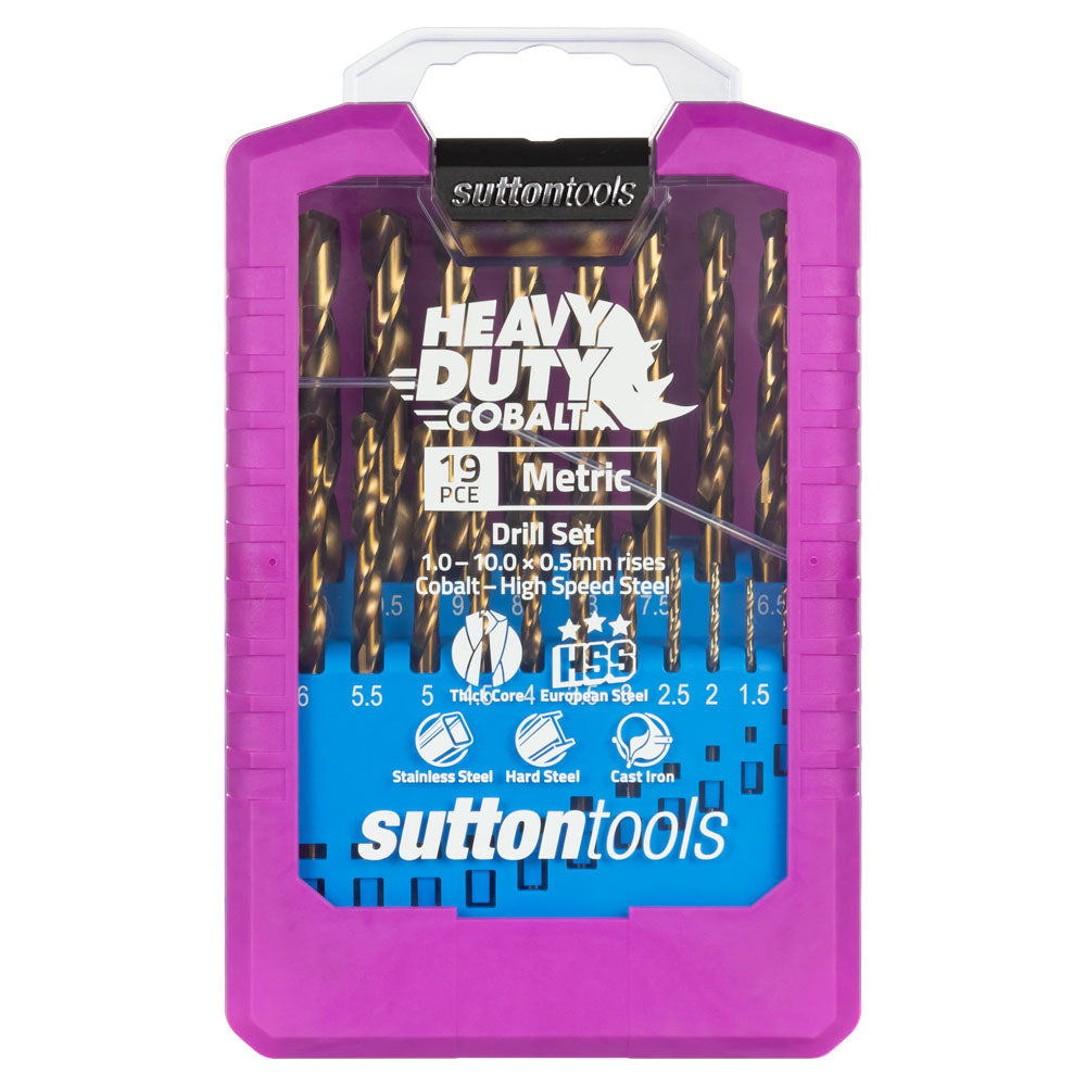 Sutton - Drill D109 Sm2 Jobber HSS-Co Hd-Cobalt Set 1-10mm 19Pc | D109SM2