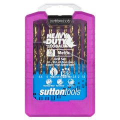Sutton - Drill D109 Sm2 Jobber HSS-Co Hd-Cobalt Set 1-10mm 19Pc | D109SM2