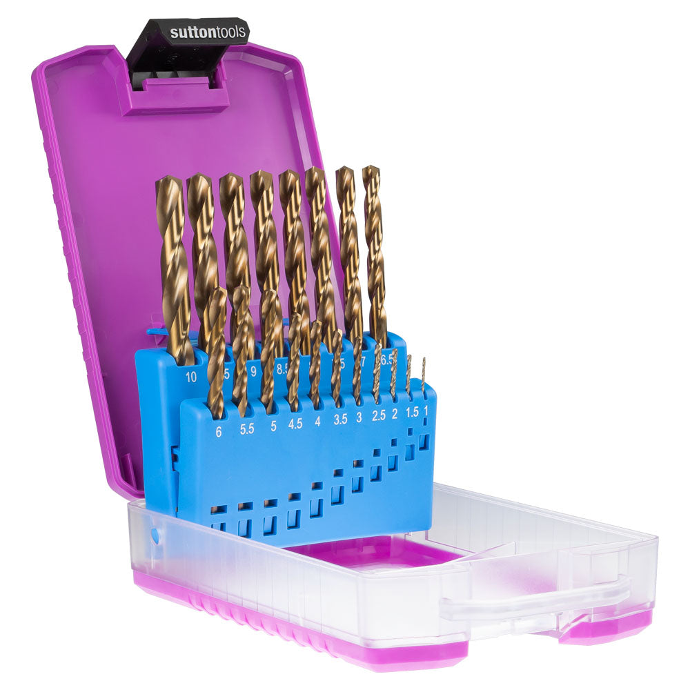 Sutton - Drill D109 Sm2 Jobber HSS-Co Hd-Cobalt Set 1-10mm 19Pc | D109SM2