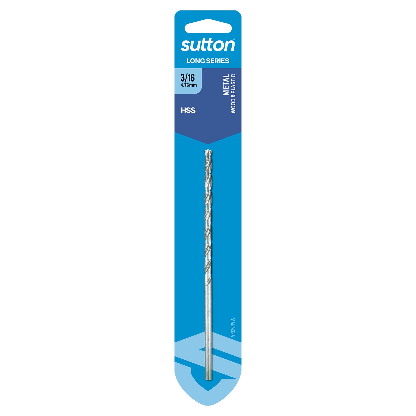 Sutton - Drill D110 Long Series HSS Carded 3/16In | D1100476