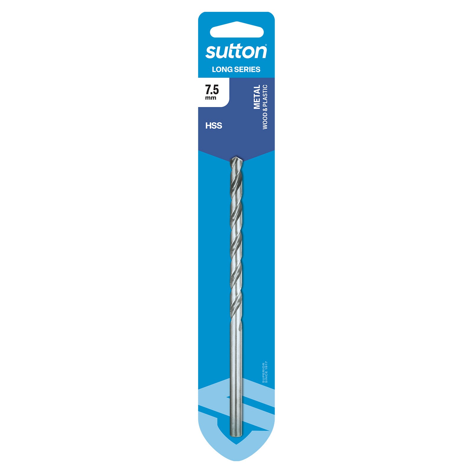 Sutton - Drill D110 Long Series HSS Carded 7.5mm | D1100750