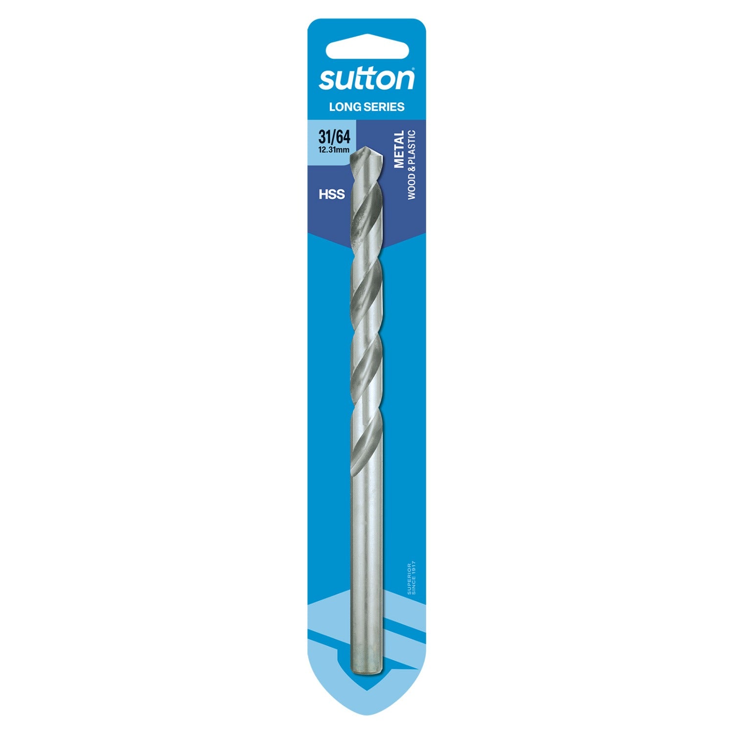 Sutton - Drill D110 Long Series HSS Carded 31/64In | D1101231