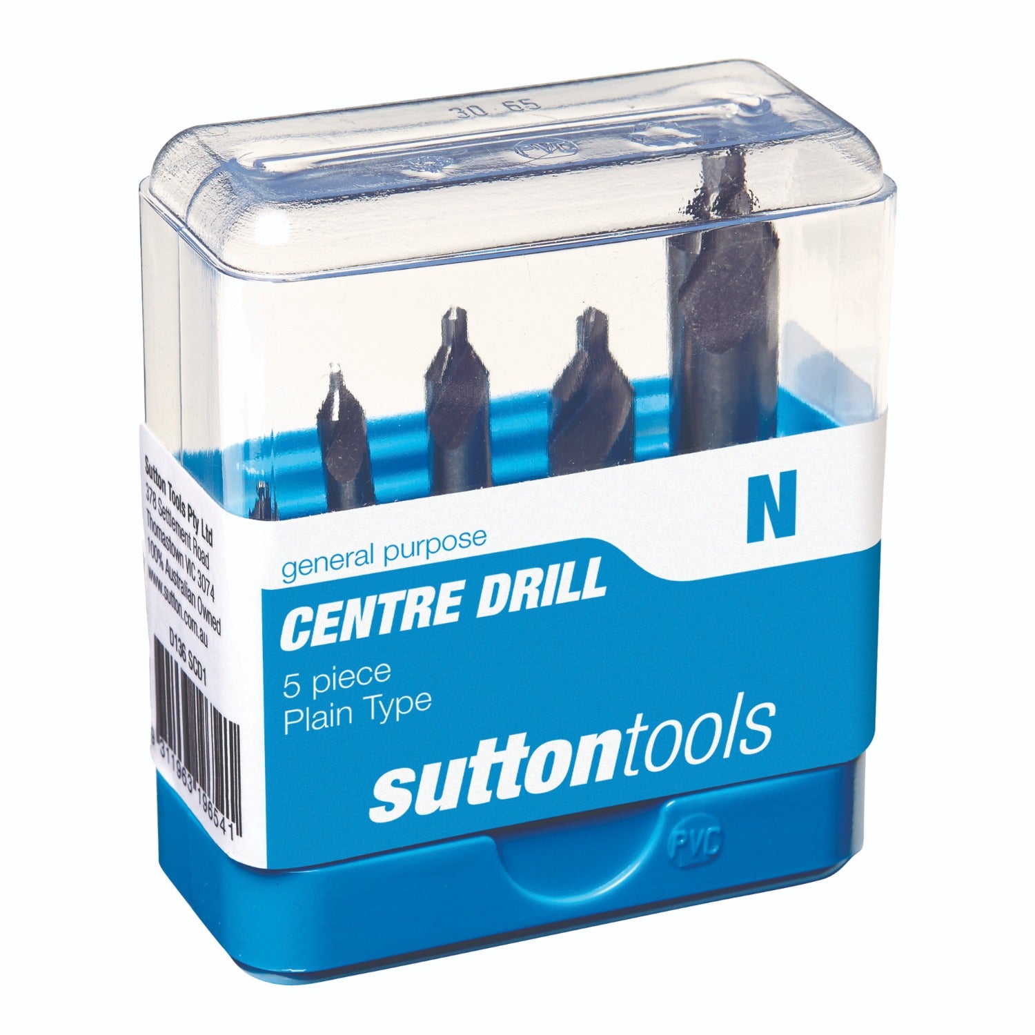 Sutton - Drill D136 Scd1 Centre HSS Brt 60-Deg Plain Set #1-5 5Pc | D136SCD1