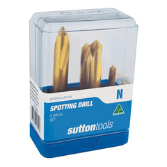 Sutton Tools - 6-12mm Drill D175 Spotting HSS-Co-tin 90-Deg Set 4Pc | D1750004