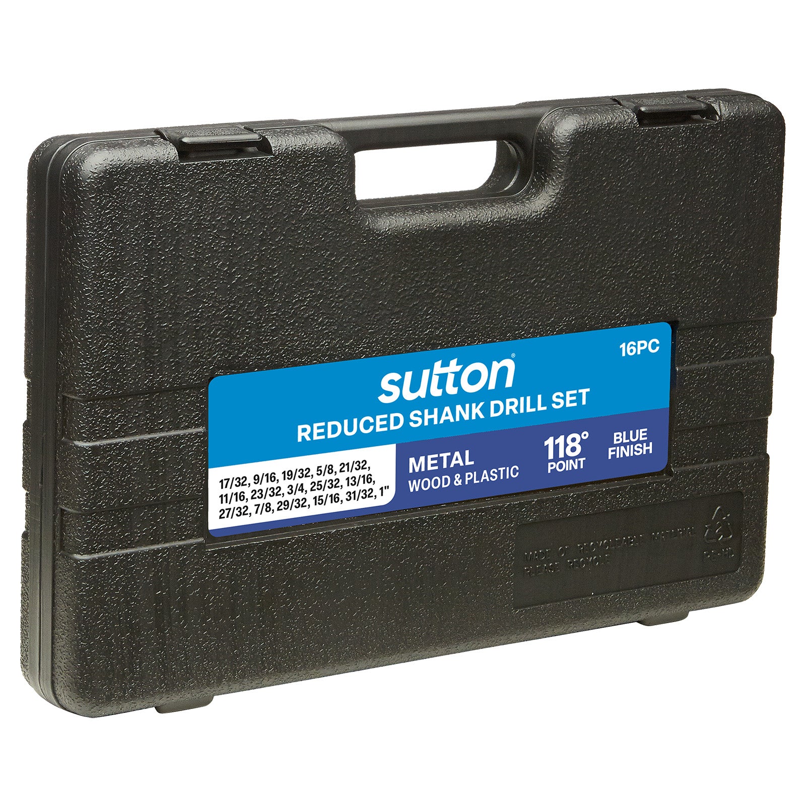 Sutton - Drill D188 Rs16 Reduced Shank HSS Blu Set 17/32-1In 16Pc | D188RS16