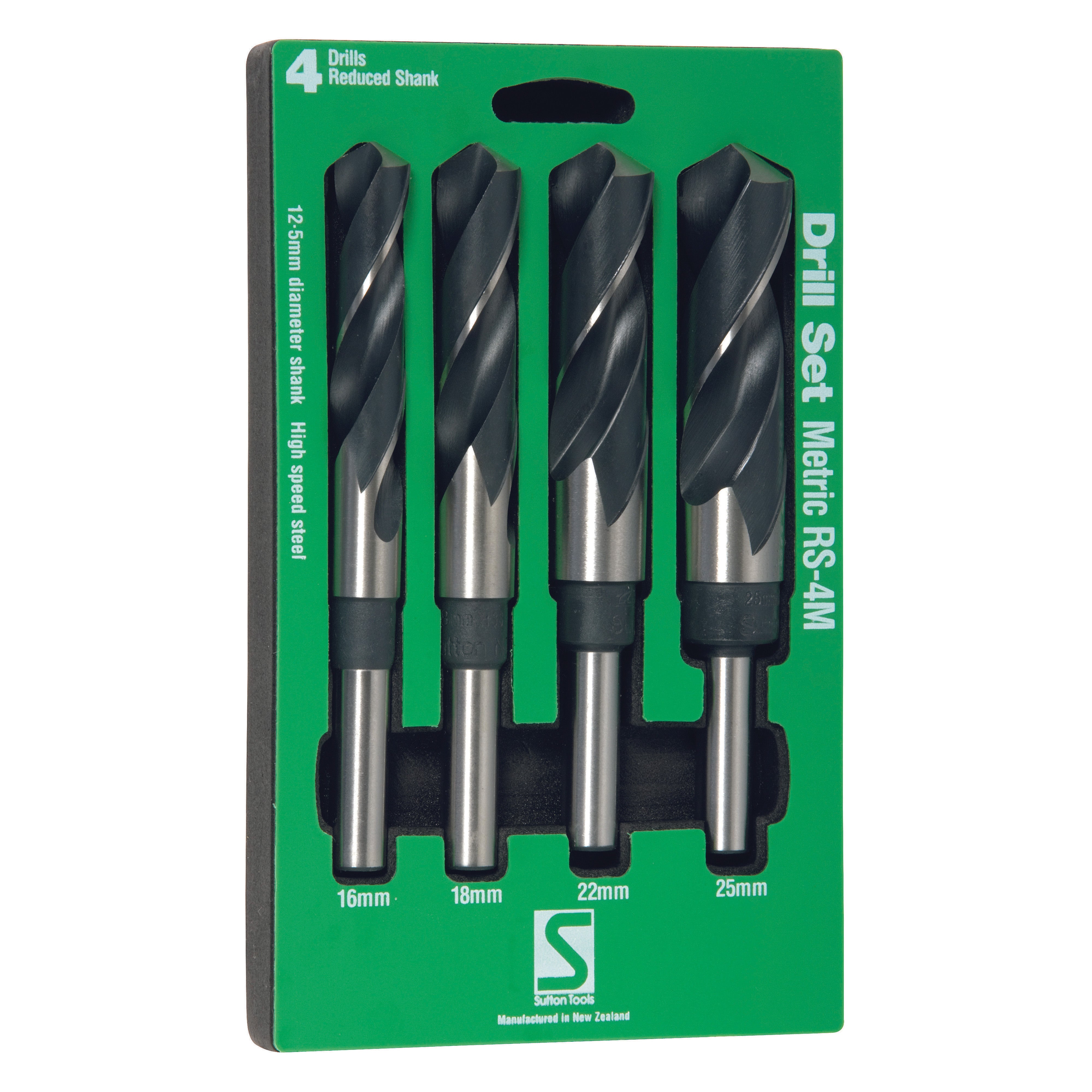 Sutton - Drill D188 Rs4M Reduced Shank HSS Blu Set 16-25mm 4Pc | D188RS4M