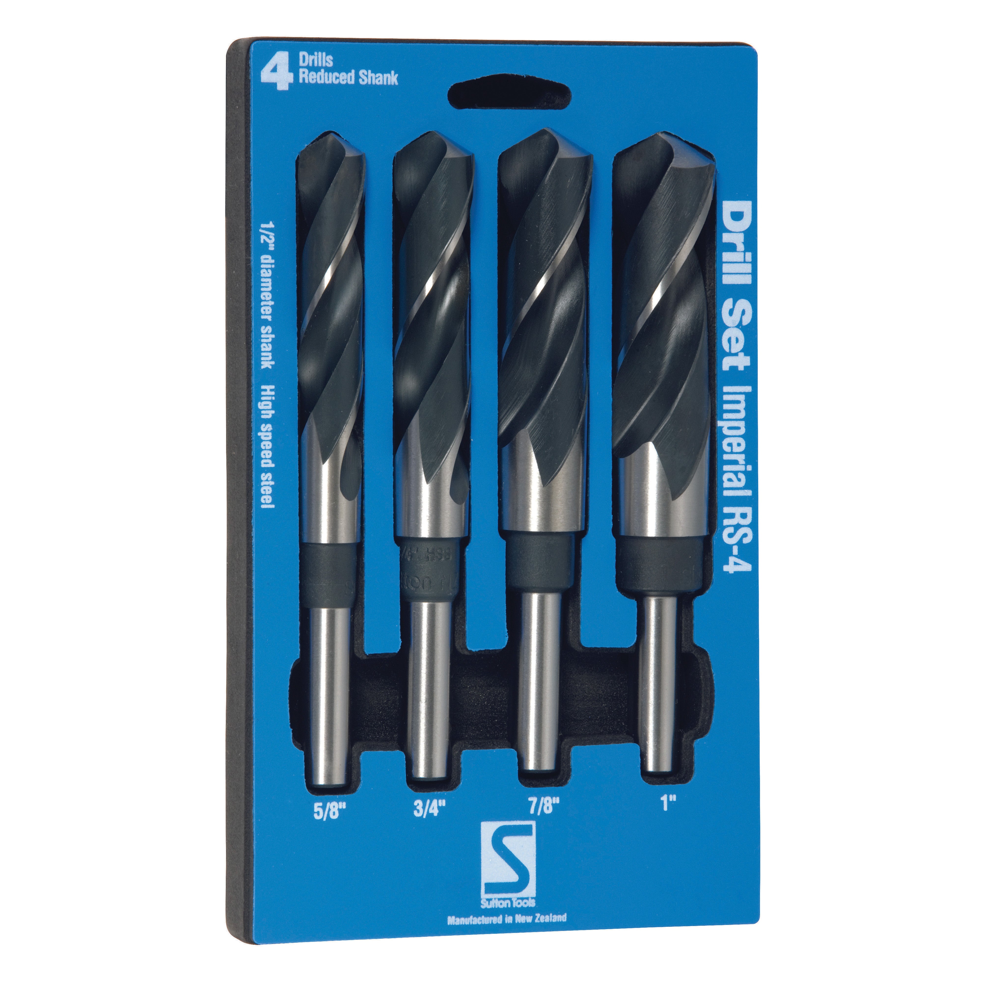 Sutton - Drill D188 Rs4 Reduced Shank HSS Blu Set 5/8-1In 4Pc | D188RS4