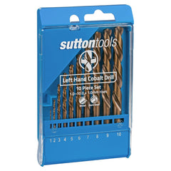 Sutton Tools - 1-10mm Drill D202 Jobber HSS-Co LEFT HAND Set 10Pc | D202LH10M
