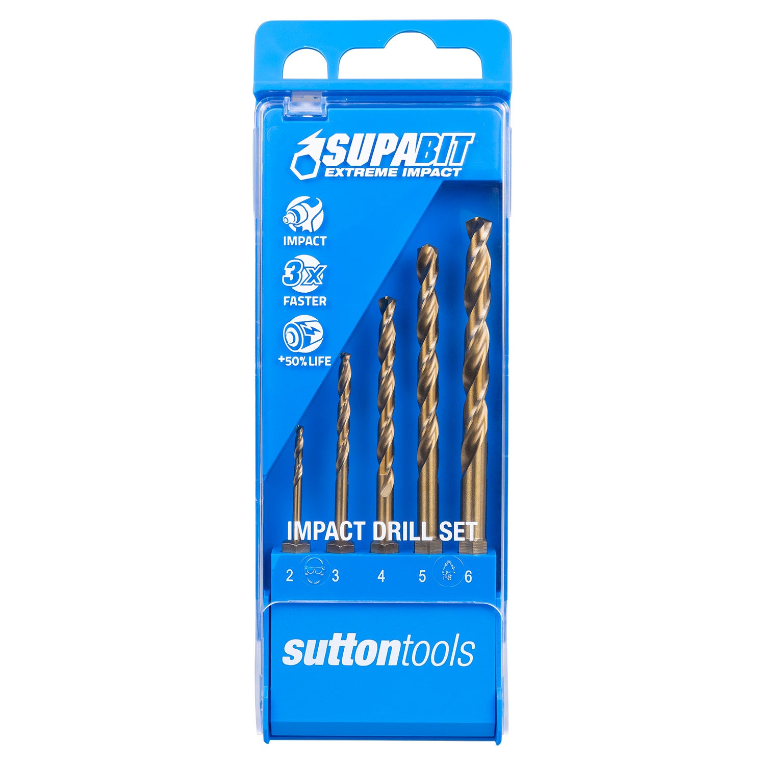 Sutton - Drill D213 Hex Shank HSS-Co Supabit Set 2-6mm 5Pc | D2130005