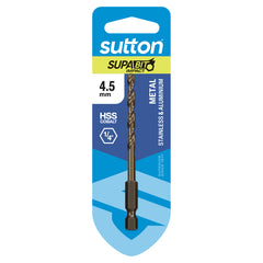 Sutton - Drill D213 Hex Shank HSS-Co Supabit Carded 4.5mm | D2130450