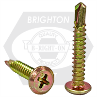 Brighton Best - 500  10G x 30 MM FINE - WAFER HEAD SELF DRILLING SCREWS ZNC YEL - LWDZ1030500 | D42030