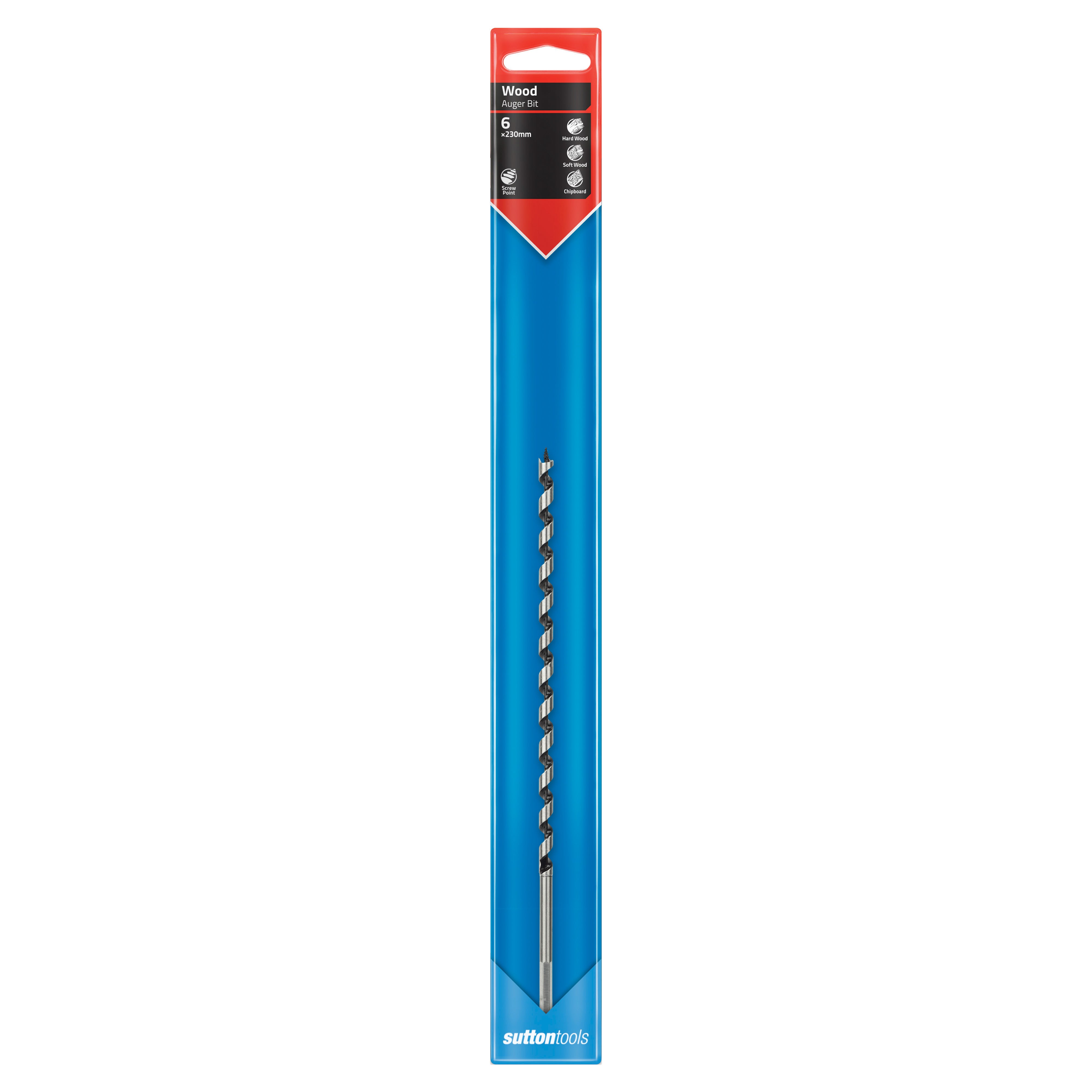 Sutton - Drill D511 Auger Bit Medium Series 1/4-Hex 6mm X 230mm | D5110600
