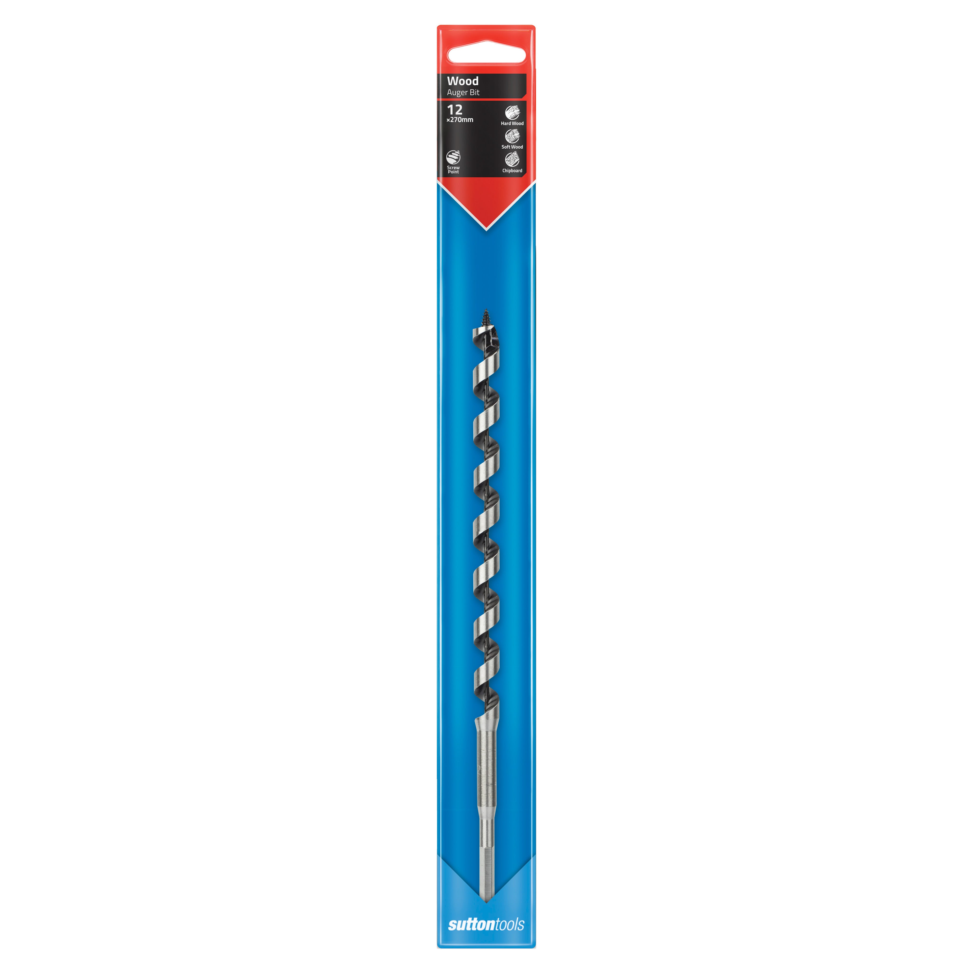 Sutton - Drill D511 Auger Bit Medium Series 1/4-Hex 12mm X 270mm | D5111200