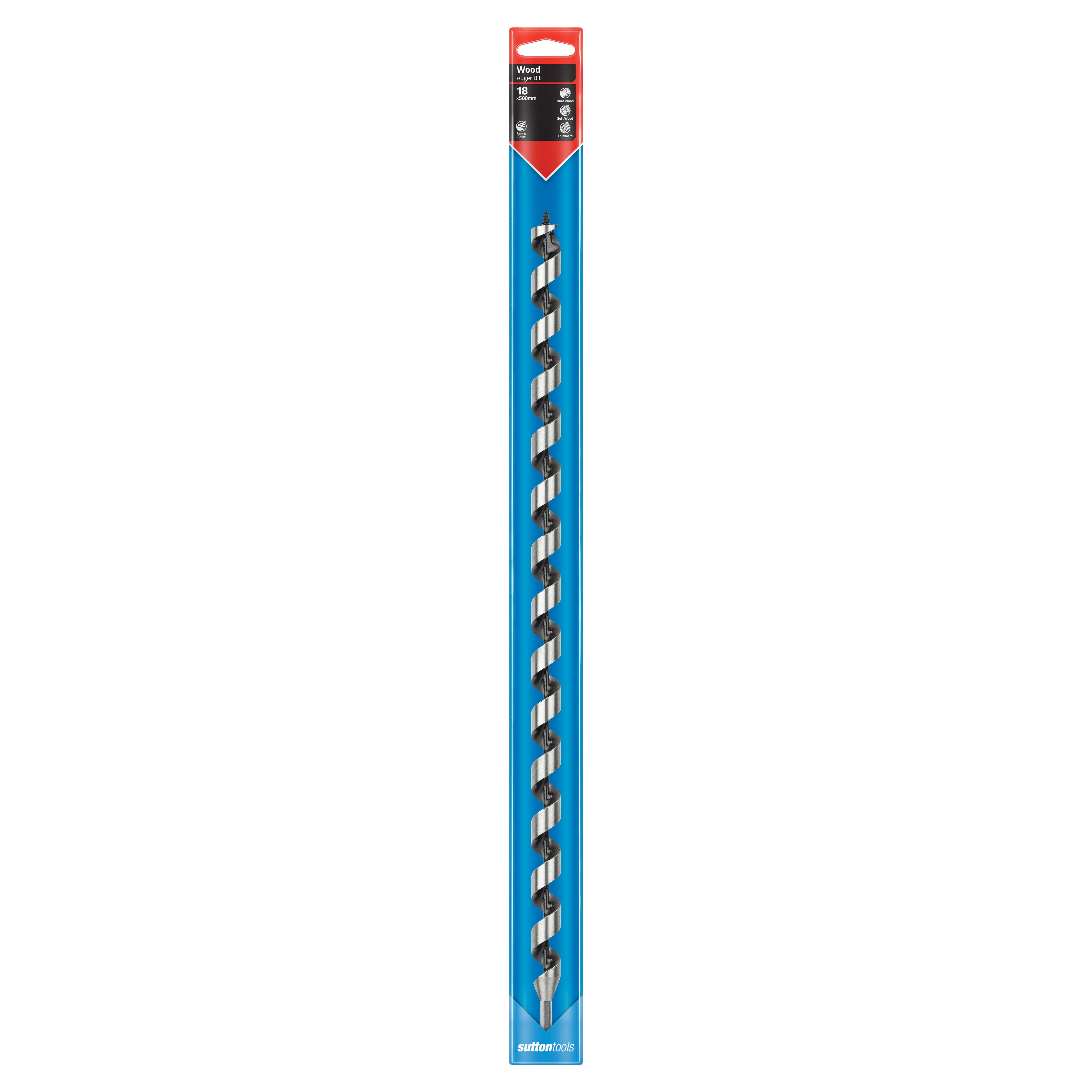 Sutton - Drill D512 Auger Bit Long Series 7/16-Hex 18mm X 500mm | D5121800