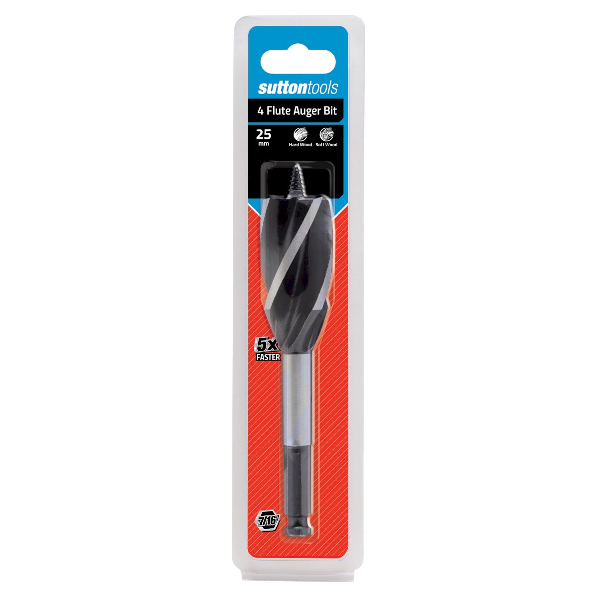 Sutton - Drill D514 Auger Bit 4-Flute 7/16-Hex 25mm X 165mm | D5142500