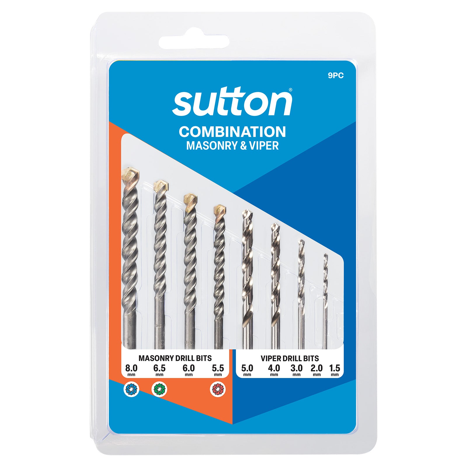 Sutton - Drill D600 Masonry Tct & Jobber HSS Set 9Pc | D6000009