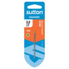 Sutton - Drill D600 Masonry Tct Std Fixing Carded 3.0mm X 60mm | D6000300