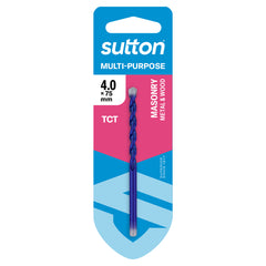 Sutton - Drill D610 Multi-Purpose Tct Carded 4.0mm X 75mm | D6100400