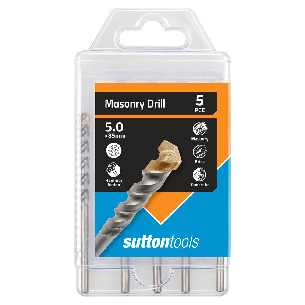 Sutton - Drill D650 Masonry Tct Std Fixing Tradepk 5.0mm X 85mm 5Pk | D6500500