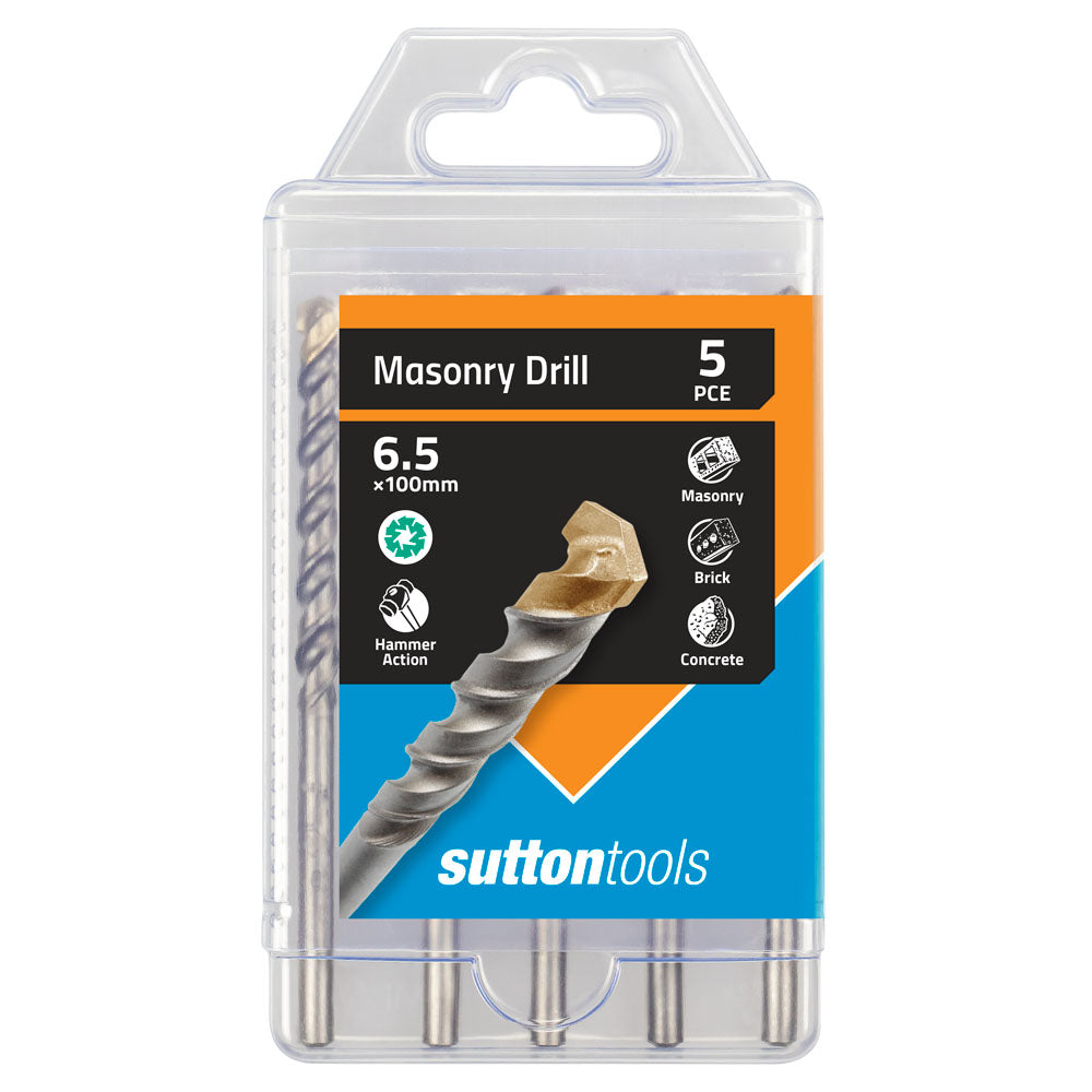 Sutton - Drill D650 Masonry Tct Std Fixing Tradepk 6.5mm X 100mm 5Pk | D6500650