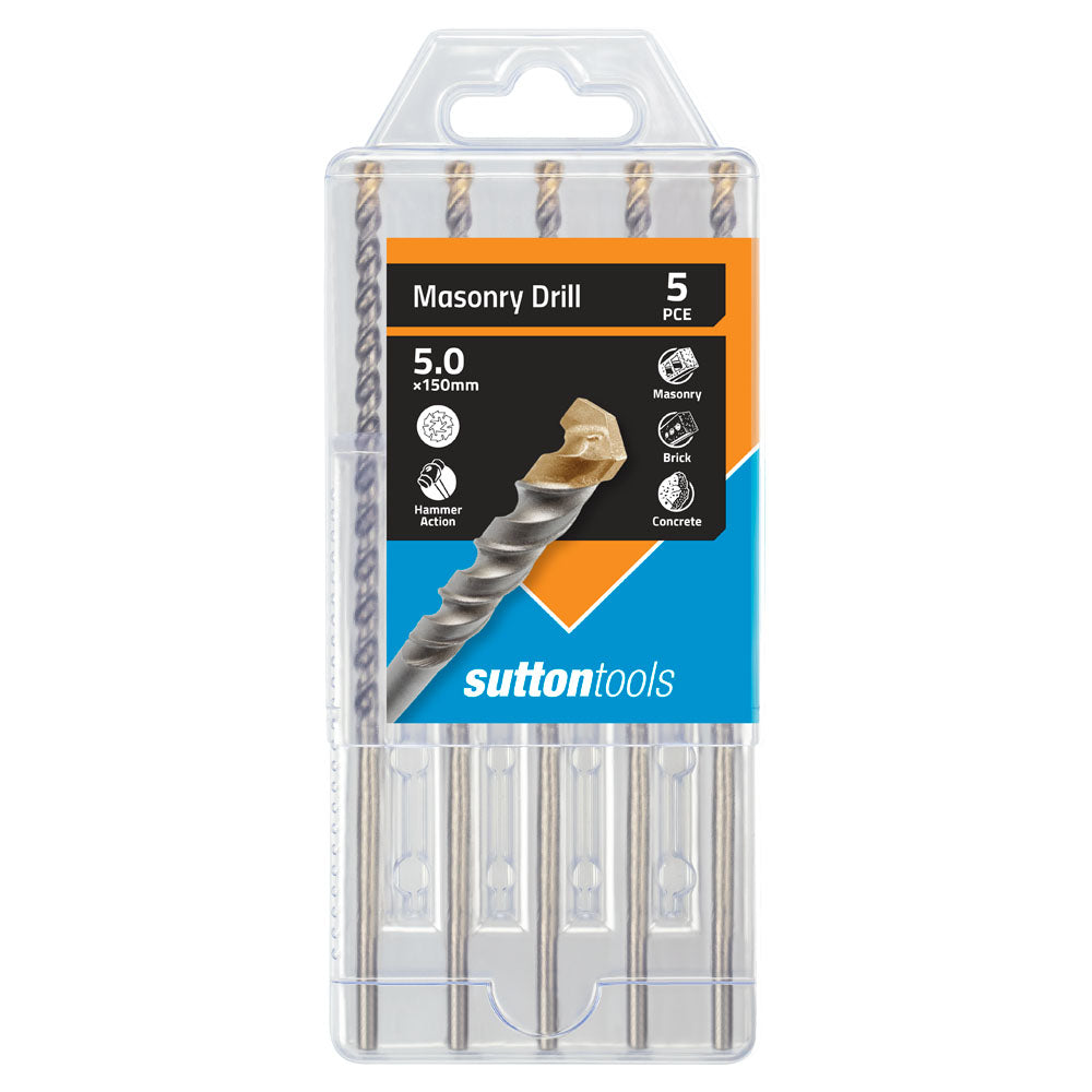 Sutton - Drill D651 Masonry Tct Sgl Brick Tradepk 5.0mm X 150mm 5Pk | D6510500