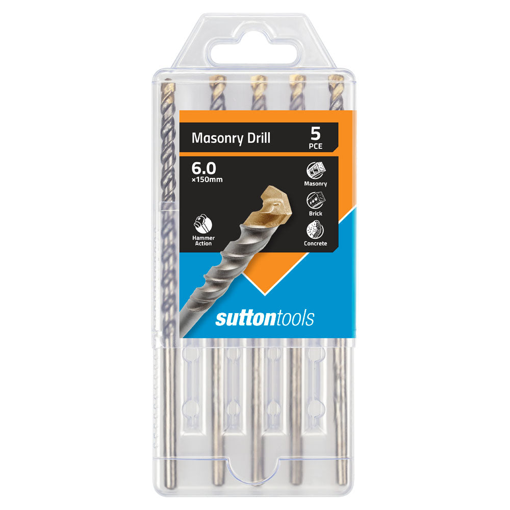 Sutton - Drill D651 Masonry Tct Sgl Brick Tradepk 6.0mm X 150mm 5Pk | D6510600