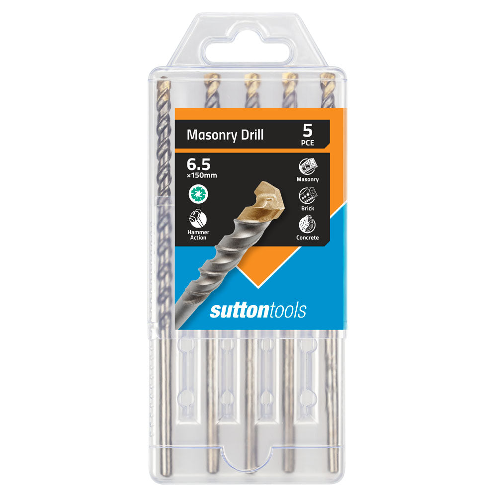 Sutton - Drill D651 Masonry Tct Sgl Brick Tradepk 6.5mm X 150mm 5Pk | D6510650