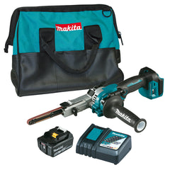 Makita Tools - 18V Brushless 9mm Power File Kit - Includes: 1x 5.0Ah Battery Rapid Charger & Tote Bag | DBS180RTX1